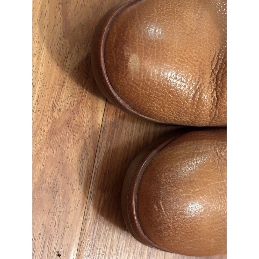 Boho Kork-Ease Leather Ankle Strap Wedge Booties Brown US 10 EU 42 Round Toe - Picture 11 of 15